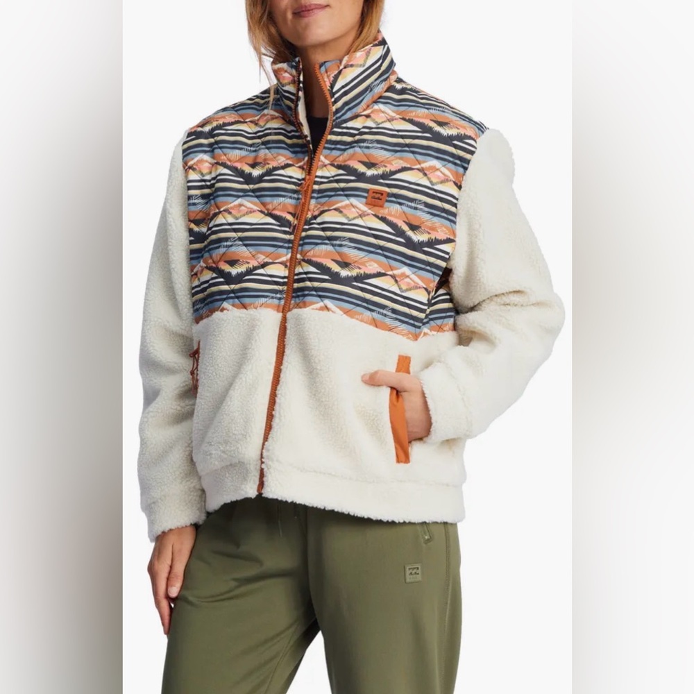 Billabong Women's Hidden Trails Quilted Faux Fur Jacket
